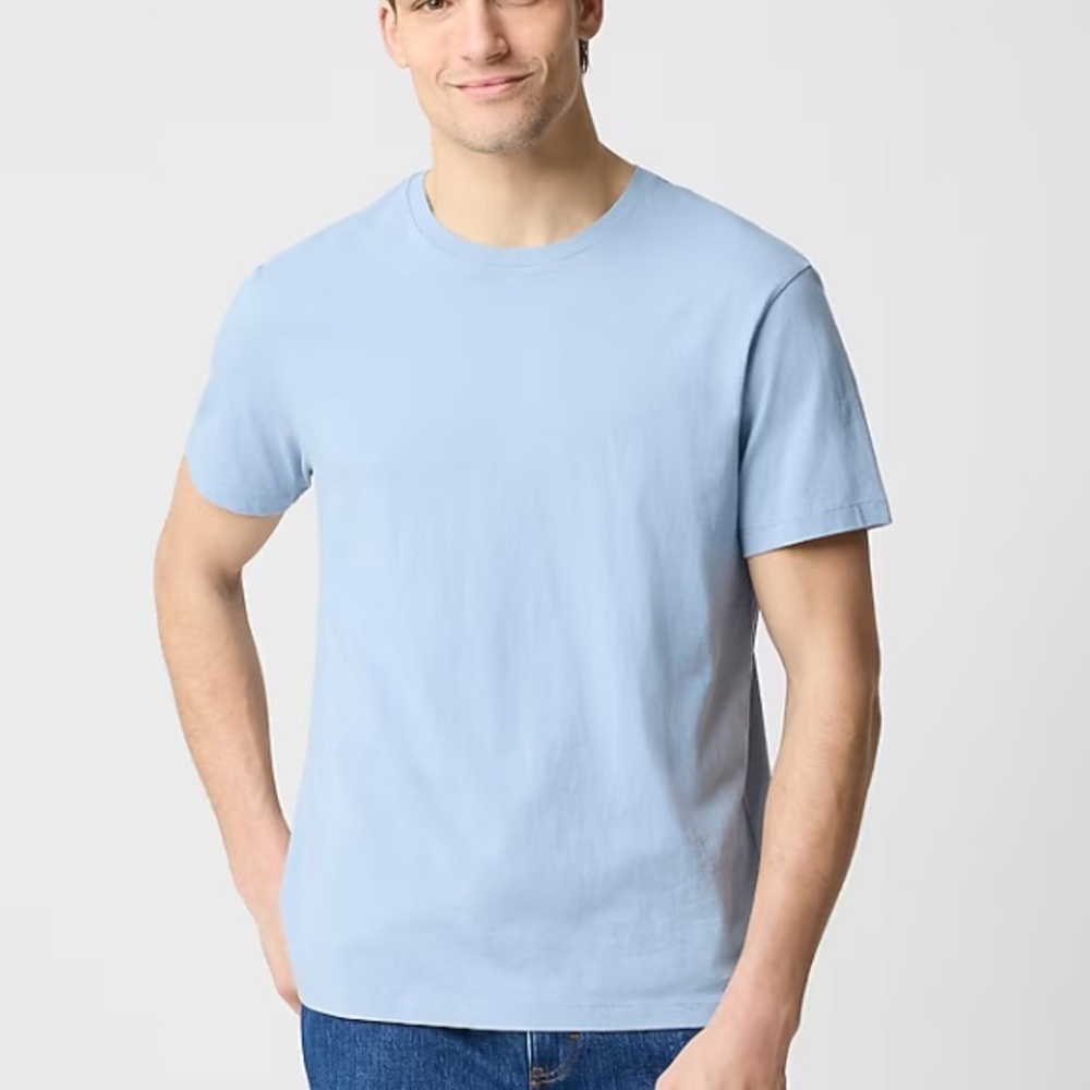 J Crew Danube Blue Cotton Washed Jersey Tee